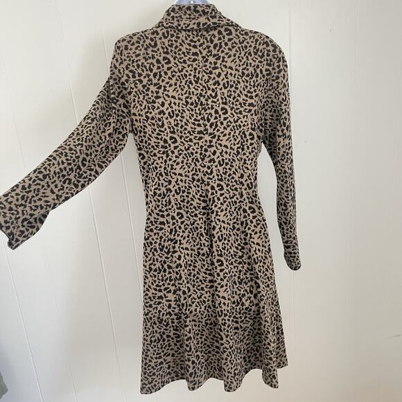 Y2K Fever Duster Cardigan S Leopard Print Ruffle Collar Bratz Boho Indie - Picture 6 of 10